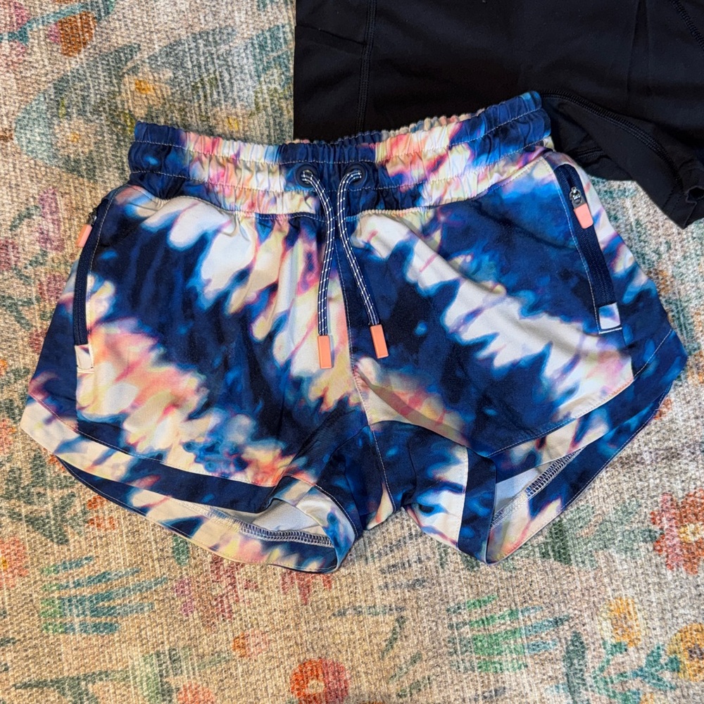 Patagonia Black Bike Shorts and Athleta Girl Tie-Dye Athletic Shorts - Picture 2 of 8